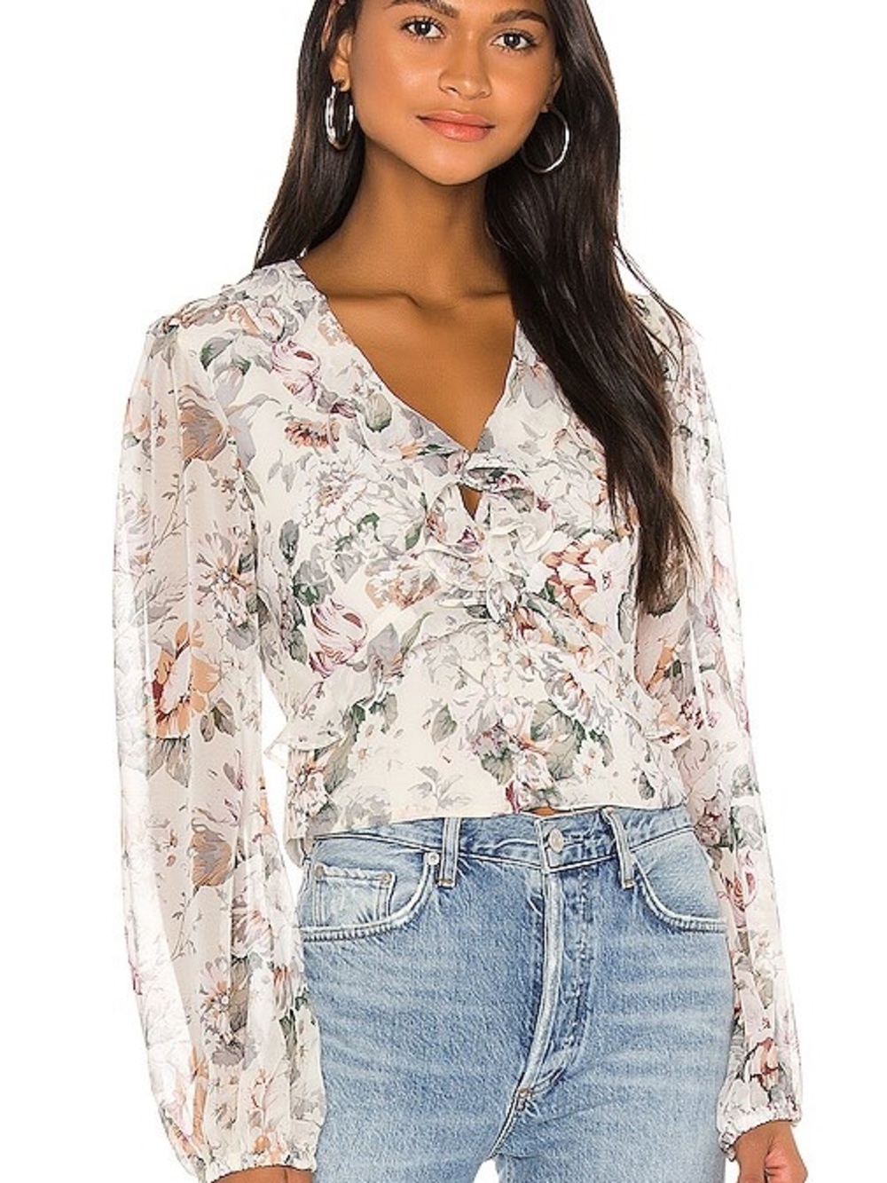 NWT Bardot Nelly Top in Floral Ivory